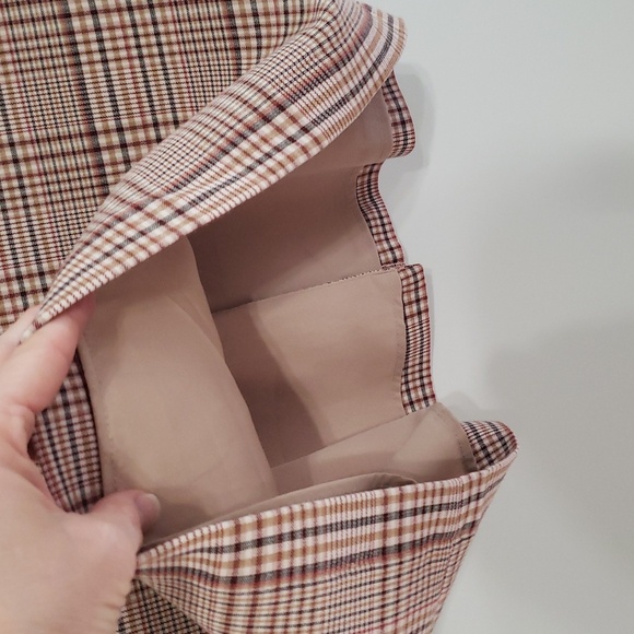 Ann Taylor Factory Midi Sheath Dress 10 Plaid Neutral Career Business Office - Picture 4 of 15